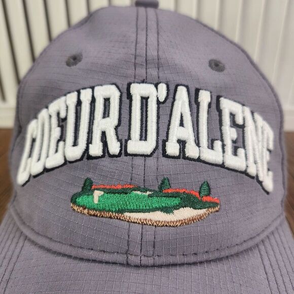 Coeur d'Alene Golf Course Under Armour Strapback Hat Cap Gray 3D Floating Green - Picture 3 of 10